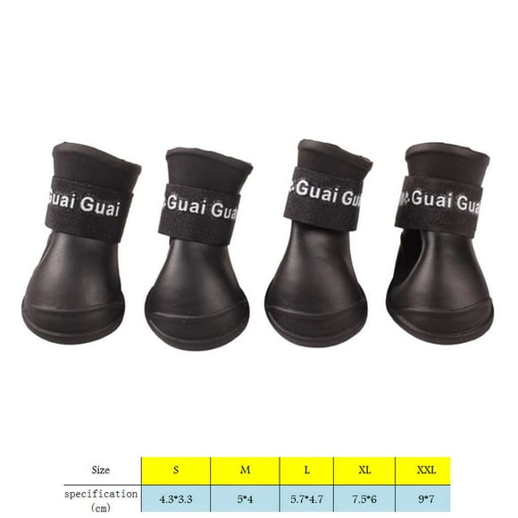 Vonky 4PCS / SET DOG CHIP CHIPS CHAUSSURES PUT ÉTAPILLES Bottes de pluie antidérapante antidérapantes Chaussures d'animaux de compagnie élastique élastiques