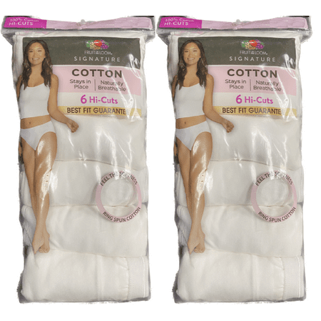 

12 PACK Fruit of the Loom Signature Cotton Hi-Cut Brief white 7
