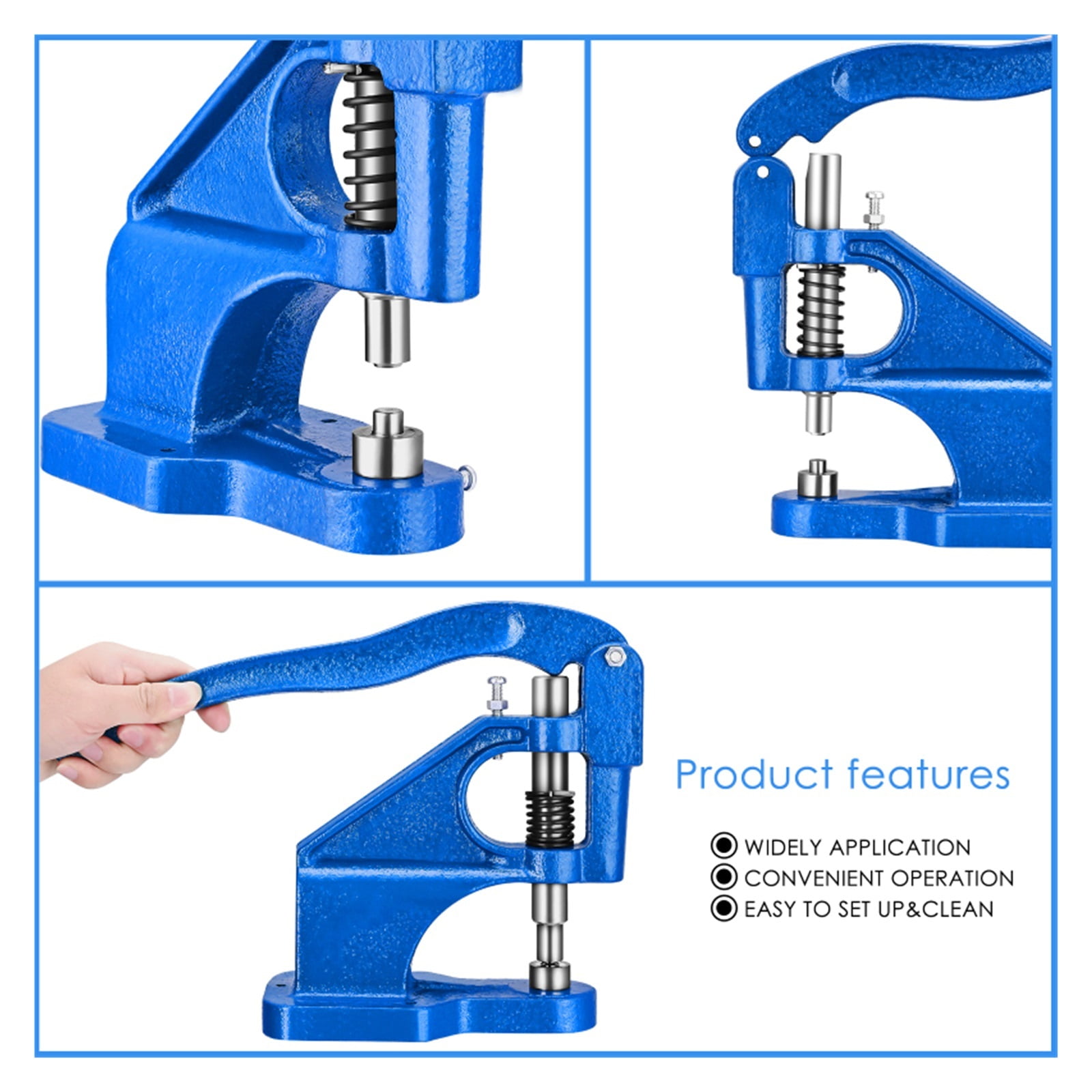 Heavy Duty Hand Press Grommet Eyelet Machine Hole Punch Tool Kit Including Grommet Machine ,Widely Use