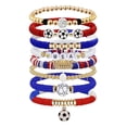 thumbnail image 2 of Sports Beaded Bracelet Pack, Soccer Gifts for Soccer Cup Supporters, Soccer Cup 2026 Official Themed Fan Accessories, Stackable Multi-Color Modeling Material Bead Team Match Day, 2 of 6