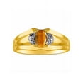 thumbnail image 1 of RYLOS Mens Rings 14K Yellow Gold Classic Design 7X5MM Oval Gemstone & Diamond  Tiger Eye November Birthstone Ring Size 8, 1 of 7