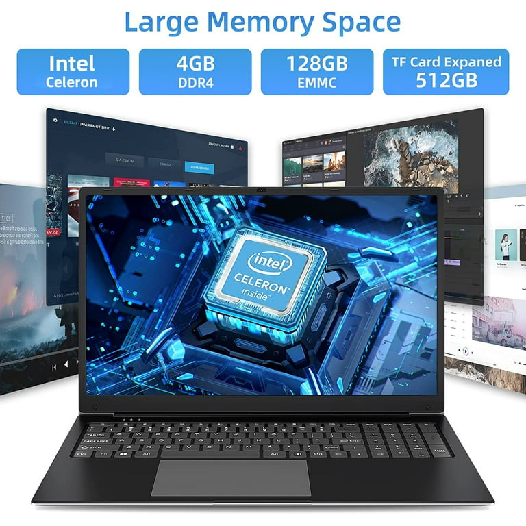 SGIN 17in Laptop 4GB DDR4 128GB SSD Windows 11 with Intel 4-Core Processor FHD 1920x1080