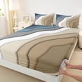 thumbnail image 3 of Homewish Waves Stripes Full Size Sheets,Modern Asbtarct Geometric Bed Sheets,Brown Gray Marble Texture Sheet Sets For Girl Boys,Ultra Soft Home Decor,4-Piece, 3 of 7