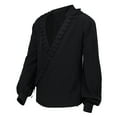 thumbnail image 2 of Chemise à Manches Longues Hommes Mode Décontractée Pull Col en V Manches Longues à Volants Chemise Renaissance Steampunk Manches Trompette Haut Chemises pour Hommes Manches Longues Hommes Chemise Manches Longues, 2 of 9