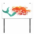 thumbnail image 3 of Underwater Headboard, Illustration of Red Haired Mermaid Romantic Imagination Theme, Upholstered Decorative Metal Bed Headboard with Memory Foam, Twin Size, Dark Orange Turquoise, by Ambesonne, 3 of 4