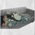 thumbnail image 6 of Alaskan Malamute Soft Flannel Fleece Throw Blanket, It's Winter Time Retro Poster Dog Face Falling Snowflakes, Cozy Plush for Indoor and Outdoor Use, 60" x 80", Slate Blue Black White, by Ambesonne, 6 of 6