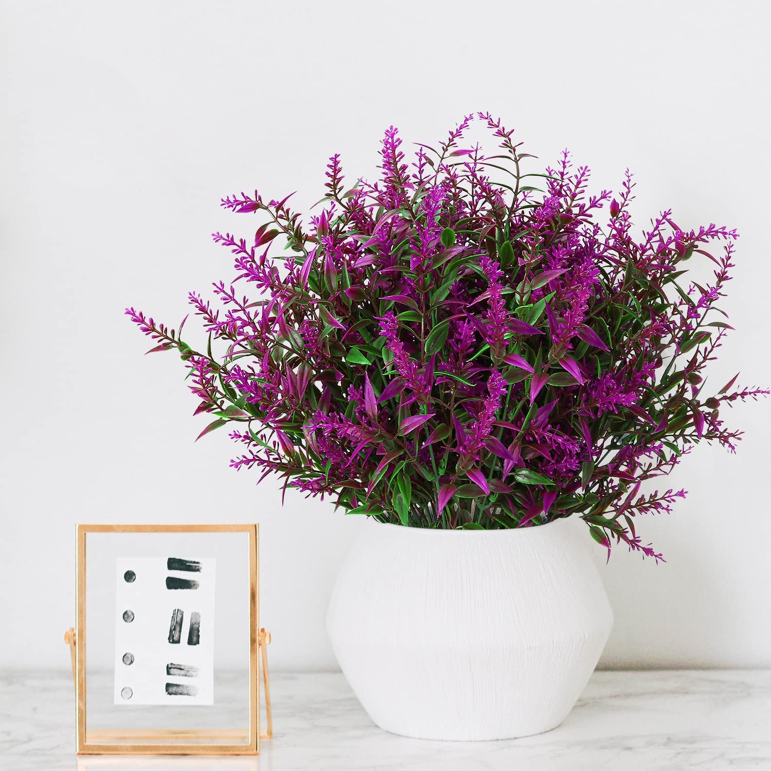 8 Bundles Artificial Lavender Flowers, Faux Outdoor Lavender Flowers UV Resistant Fake Lavender Plants for Garden Porch Window Box Filler Indoor Home Decoration  (Fuchsia)