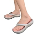 thumbnail image 4 of CHWshoes Platform Flip Flops for Women, Arch Support Cushion Thong Sandals, Thick Sole Pillow Slippers, Non-Slip Summer Beach Shoes Silver Size 39, 4 of 5
