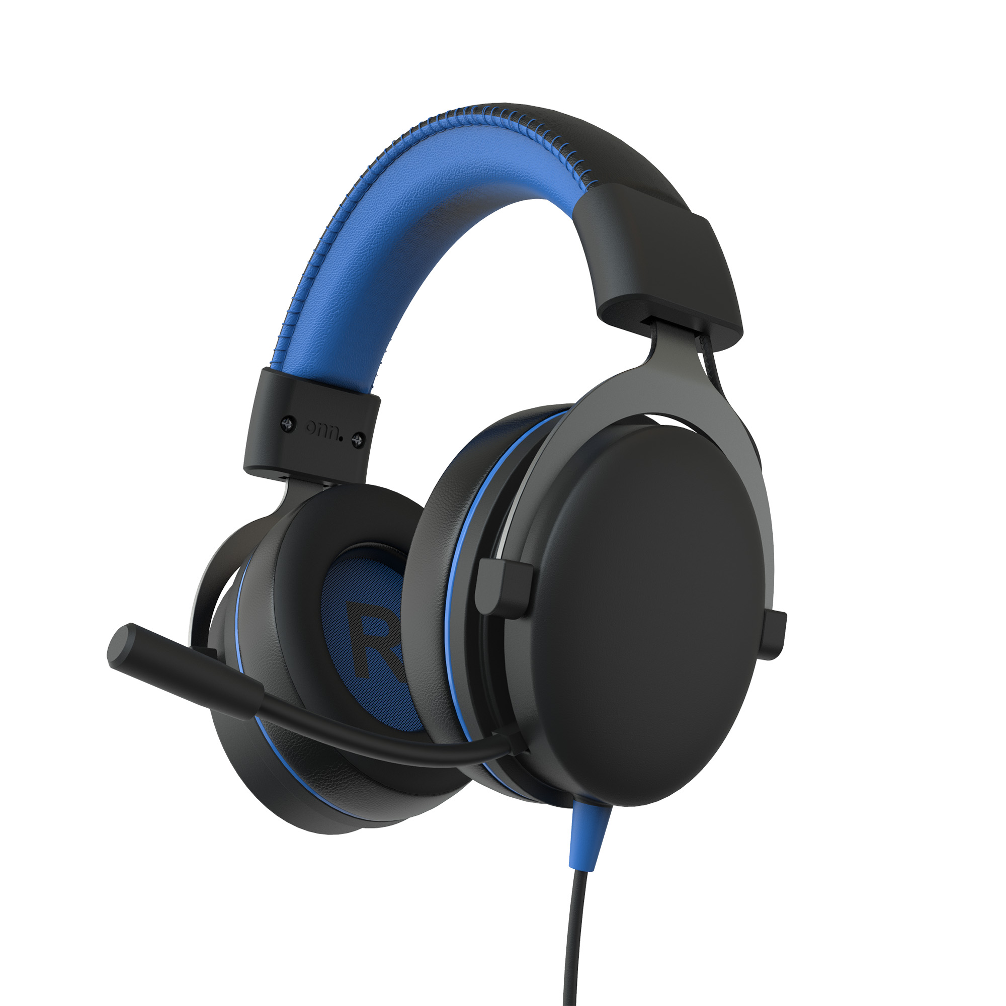 onn Wired Gaming Headset for PlayStation, Black & Blue photo 2