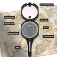 thumbnail image 2 of Boussole Extérieure, Durable Matériel de Randonnée Militaire Boussole de Randonnée, pour la Survie en Plein Air Hommes Camping, 2 of 8