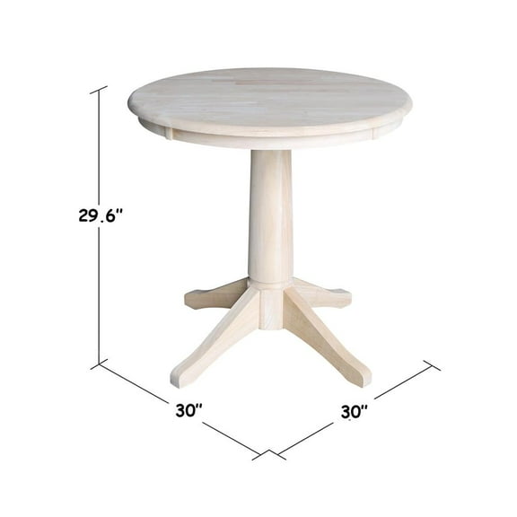 30" Round Pedestal Dining Table - Unfinished