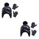 thumbnail image 4 of sweethay Gorro Conjunto de guantes Diseño de orejeras Gorros para niños con patrones de dinosaurios Dibujos animados con elasticidad gris azulado S 1-2 ans 2Conjunto, 4 of 6