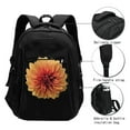 thumbnail image 3 of Daiia Orange Dalia Pattern USB Charging Backpack for Men and Women, Anti-Theft Backpack,Travel Backpack,School Backpack,College Backpack,Laptop Backpack, 3 of 7