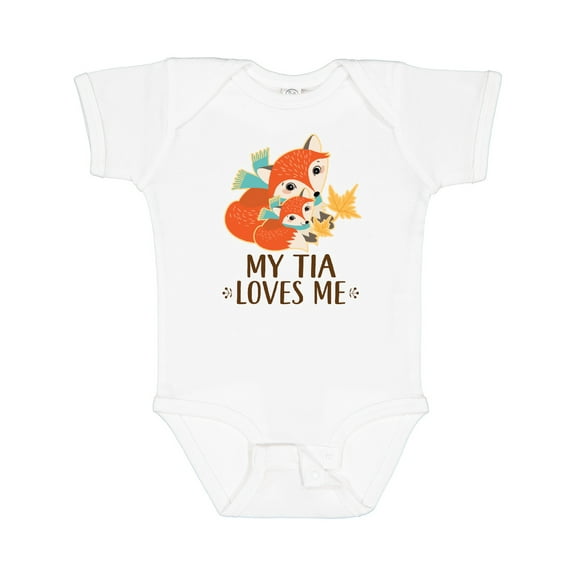 Inktastic My Tia Loves Me Fox Niece Nephew Boys or Girls Baby Bodysuit
