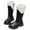 Black 1, variant on LYHaoo Girls Winter Boots Fashionable Long Calf High Faux Lined Zip Up Casual Outdoor Booties For Kids Age 4 13 Years Sizes 10 Black(Little Kid)