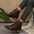 thumbnail image 2 of Fashion Ankle Boots Leather Lace Up Comfortable Casual Booties for Daily Wear Winter, 2 of 9
