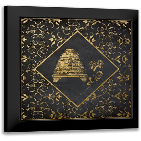 Santiago, Daniela 12x12 Black Modern Framed Museum Art Print Titled - Golden Bee Hive