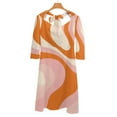 thumbnail image 6 of Abstract Orange Pink Swirl Pattern Dress Summer Dresses Woman Street Style Big Size Casual Dress, 6 of 9