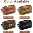 thumbnail image 6 of Personalized Gifts for Men, Mens Personalize Toiletry Bag, Custom Leather Toiletries Travel Bag, Customize Shaving Kit, Men's Gift Ideas for Christmas（Lightbrown）, 6 of 13