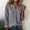Gray v neck full button blouse women a1, variant on Women's V Neck Button Down Blouse with Pocket Long Sleeve Solid Color Casual Shirt Trendy Fall Outfit, Gray 2XL