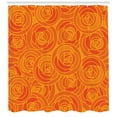 thumbnail image 3 of Ambesonne Orange Shower Curtain, Outline Roses Autumn, 69"Wx84"L, Orange and Vermilion, 3 of 3