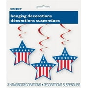 Stars and Stripes Patriotic Hanging Decorations, 26 in, 3ct