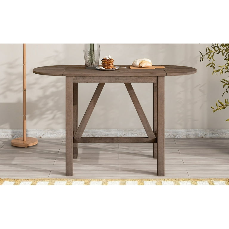 3-Piece Dining Set,Counter Height Pub Table with Bar Stools, Half