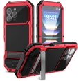 thumbnail image 2 of Compatible with iPhone 16 Pro max Case Heavy Duty Protection Dustproof Built in Screen Protector Rugged Stand 360 Full Body Military Grade Metal Bumper Phone Cases  (Red 2024), 2 of 12