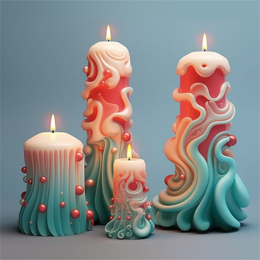 Tibvox Carved Cylinde Candle Mold for Making Candle Home Decor, DIY Epoxy Resin Casting