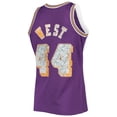 thumbnail image 3 of Men's Mitchell & Ness Jerry West Purple Los Angeles Lakers 1971/72 Hardwood Classics NBA 75th Anniversary Diamond, 3 of 3