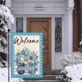 thumbnail image 3 of Hello Winter Garden Flag Burlap Small Vertical 12.5x18 Snowflakes Snow Garden Yard Blooming Flowers Glass Mason Jar Garden Flag for Winter Christmas Seasonal Outside Outdoor House Decor, 3 of 6
