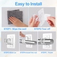 thumbnail image 5 of Armscye 10-Pack Clear No Drill Curtain Rod Brackets, Self Adhesive Renter Friendly Curtain Rod Holders, Nail-Free Transparent Heavy Duty Hooks for Apartment, Bedroom, Livingroom, 5 of 7