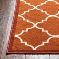 thumbnail image 4 of Well Woven Non-Skid Slip Rubber Back Antibacterial 3x5 (3'3" x 4'7") Door Mat Rug Dallas Moroccan Trellis Rust Red Modern Geometric Lattice Thin Low Pile Machine Washable Indoor Outdoor Kitchen Entry, 4 of 7