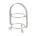 thumbnail image 3 of kowaku Metal Two Tiered Dessert Cake Stand Accessory Multipurpose Stylish 31.5x23cm Silvery, 3 of 8