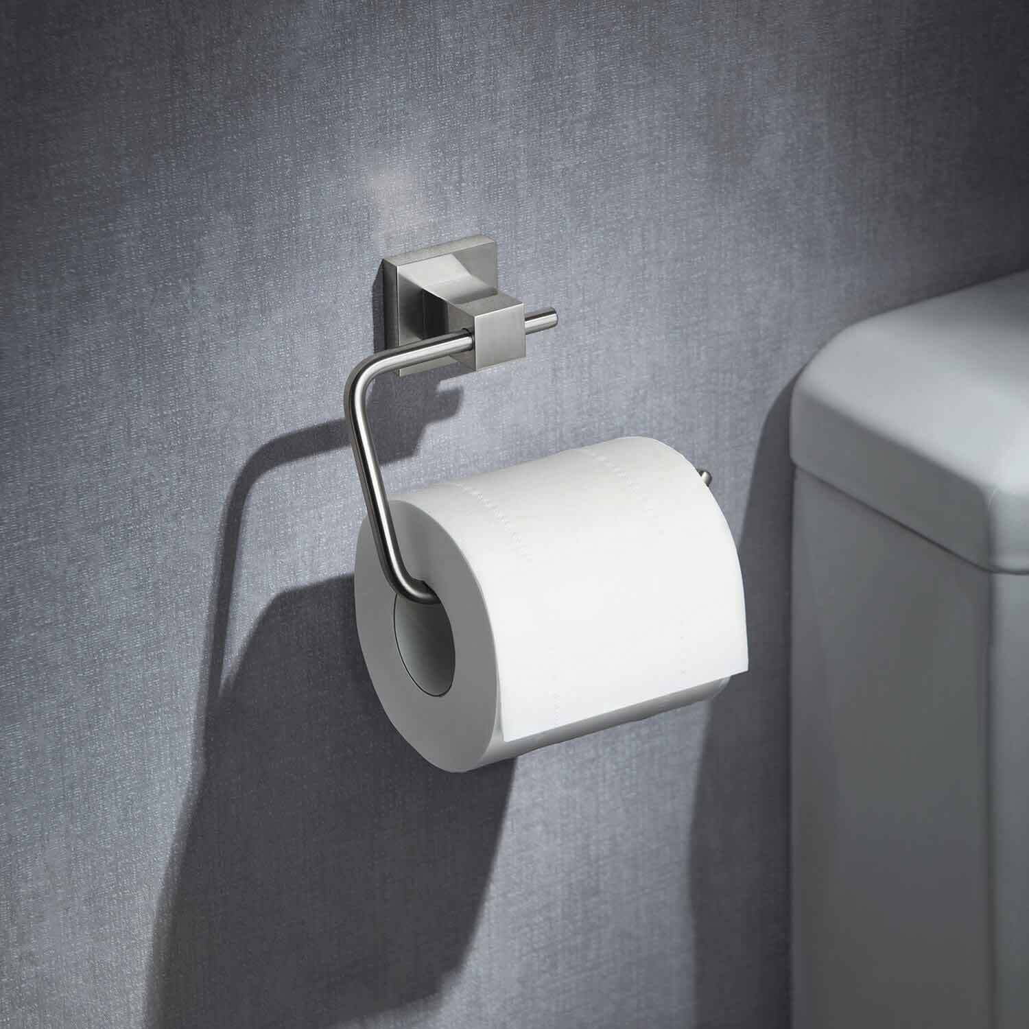 Kibi Cube Bathroom Toilet Paper Holder - Brushed Nickel