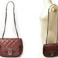 thumbnail image 2 of Pre-Owned Chanel Chain Shoulder Bag CHANEL Saddle Lambskin Matelasse/Quilted Bordeaux (Good), 2 of 13