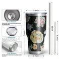 thumbnail image 6 of 30oz Pioneer Flower Floral Print Pattern Tumblers Stainless Steel Tumbler with Lid and Straw,Vacuum Insulated Double Wall Travel Tumbler Cups Mug with Cleaning Brush for Coffee,Tea, 6 of 7