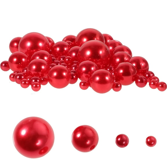 FRCOLOR  125 Pcs Pearl Vase Decoration Making Pearls Filler Aqua Floating Artificial Roses Beads Red