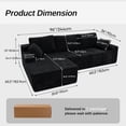 thumbnail image 2 of LLappuil 96" Sectional Sofa, Modular Sectional Couch with Right Chaise, Deep Seat Corduroy Cloud Sofa for Living Room Black, 2 of 8