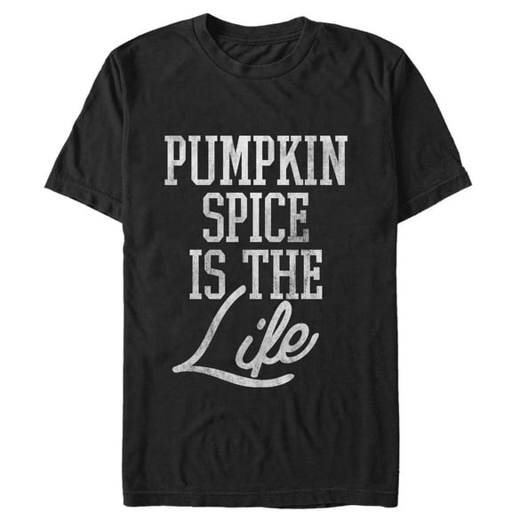 Women's CHIN UP Pumpkin Spice is the Life Boyfriend Graphic Tee Black Large