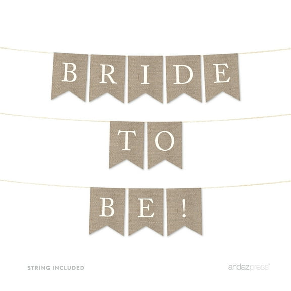 Bride To Be Burlap Wedding Pennant Party Banner