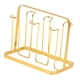 thumbnail image 3 of Estante para secar tazas, soporte para botellas de vidrio, antideslizante, 6 ganchos, soporte para tazas de café, organizador de vasos de vidrio para Dorado, 3 of 10