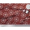 thumbnail image 3 of Soimoi Red polyester Crepe Fabric Snow Flakes Floral Printed Craft Fabric by the Yard 52 Inch Wide, 3 of 3
