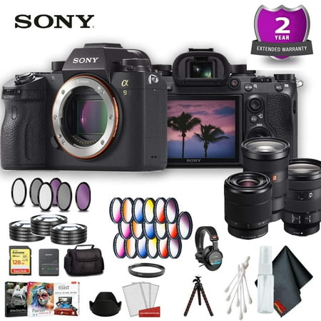 Sony Alpha a9 Mirrorless Digital Camera (Body Only) Ultimate Accessory Bundle w/ 3 Lens(International Model)