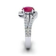 thumbnail image 3 of SuperJeweler 1.40 Carat Oval Shape Created Ruby and Fancy Diamond Ring In Sterling Silver For Women, 3 of 5