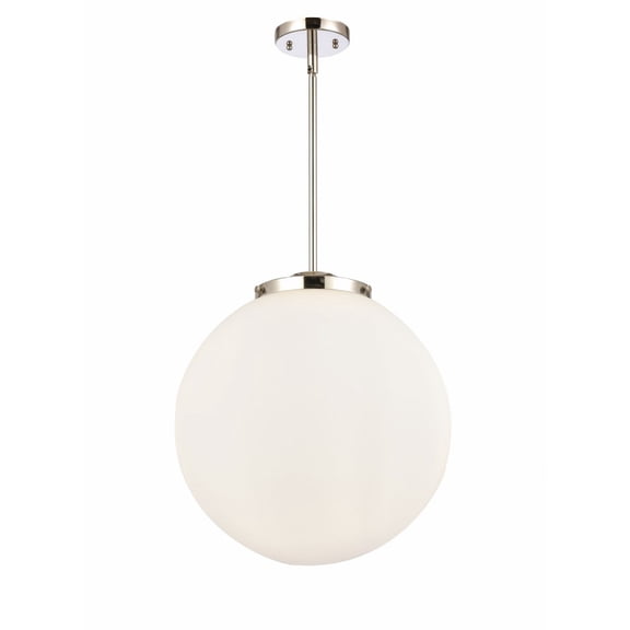 221-3S-PN-G201-16 Innovations Lighting Beacon - 3 Light Pendant In Industrial Style-17 Inches Tall and 16 Inches Wide-Polished Nickel Finish