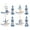 Dark Blue, variant on MEANT2TOBE - Meant2Be Wooden Lighthouse & Mini Sailboat Deep Blue Model Decoration Set of 12