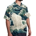 thumbnail image 2 of Swan Men's Casual Poplin Button Down Short Sleeve Shirts for Summer Beach - Unisex, 2 of 6