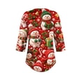 thumbnail image 5 of Lumtrix Christmas 3/4 Sleeve Crewneck Shirt for Women Matching Xmassnowman Graphic Blouses Matching Top Red M, 5 of 7