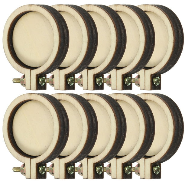 10 piezas de marcos de madera pequeños para bordar, redondos, para punto de cruz, accesorios de costura